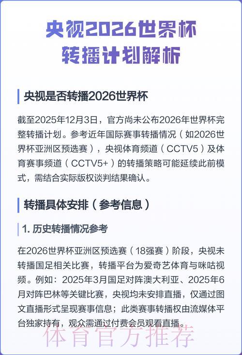 央视体育频道世界杯赛事直播全程精彩解析